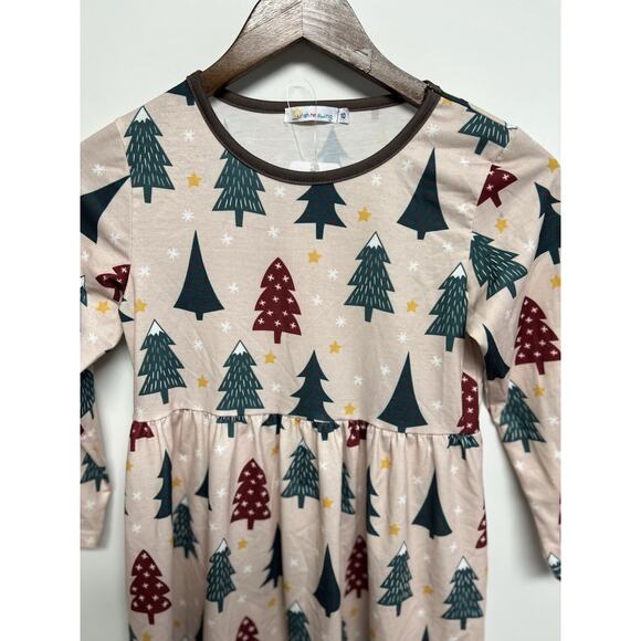 New Christmas Trees A-Line Dress Size 10 Retro Comfy Holiday Winter - Picture 2 of 7